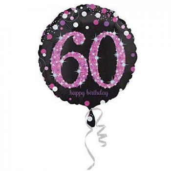Amscan – 3378801 celebración 60th Foil Balloon prismáticas , color/modelo surtido