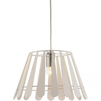 Lámpara colgante Somerset blanco mate 1 bombilla 28cm E27 Cromo pulido
