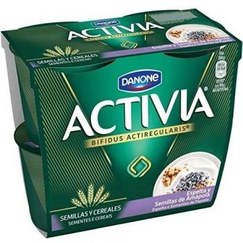 Activia Espelta Semillas de Amapola - Paquete de 4 x 120 gr - Total: 480 gr