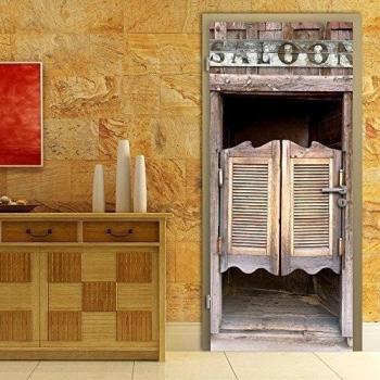Walplus XO-981Y-SFC1 - Mural para puerta, diseño Salón Divertido