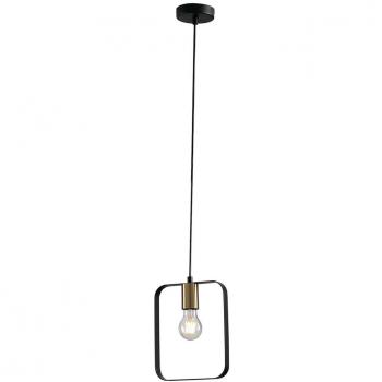 Lámpara colgante Twin oro cepillado 1 bombilla E27 150cm