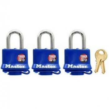 Master Lock Laminated Coated Padlock 40mm - 3 Pack