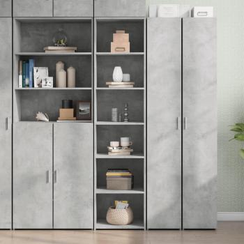 Aparador alto de madera multicapa gris hormigón 45x41x185 cm