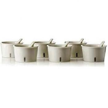 SELETTI  – Juego de 6 – Cuenco de Hielo Ø cm.8,8 h.5,1 + Pala en Porcelana