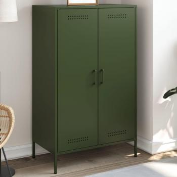 Aparador de acero verde oliva 68x39x113 cm Vidaxl