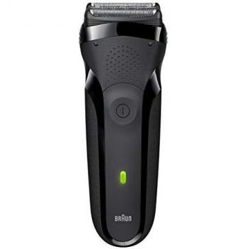 Braun Series 3 300s Men's Electric Shaver with Precision Beard Trimmer, Rechargeable and Waterproof, Jet Black Razor with LED and SensoFoil Technology