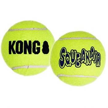 KONG - Squeakair Balls - Pelotas de Tenis sonoras Que respetan Sus Dientes - para Perros de Raza Grande