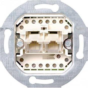GIRA 019000 Twisted Pair Data Outlet Cat.3, UAE Socket Standard 55, E2, Event Transparent, Event Opaque, Esprit, ClassiX, System 55 Double Socket TAE 8