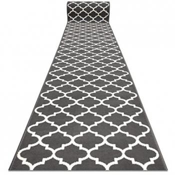 Alfombra de Pasillo BCF Morad Trelis Enrejado Marroquí Gris/Creama 70x500 cm