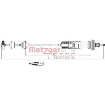 Cable de Embrague Metzger 11.3028 para Peugeot 206 y 206+ con Ajuste Automático