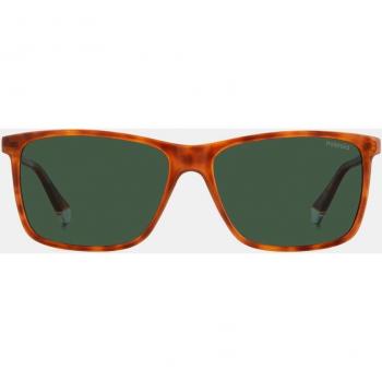 Polaroid Unisex Rectangular Black Sunglasses with Polarized Lenses PLD 4137/S 807 M9 58