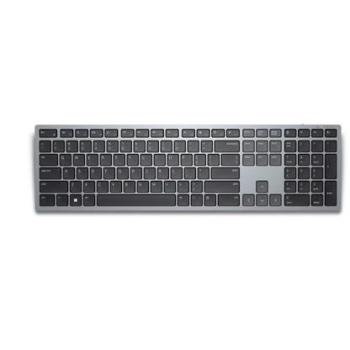 Teclado Inalámbrico Dell KB700 - 2.4 GHz, Bluetooth 5.0, Diseño QWERTY Ruso, Color Gris Titanio, Altura Ajustable, Compatible con Windows/Mac/Linux/Android
