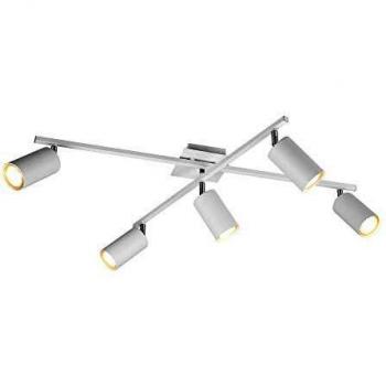 Plafón LED Marley 5 luces regulables en metal blanco