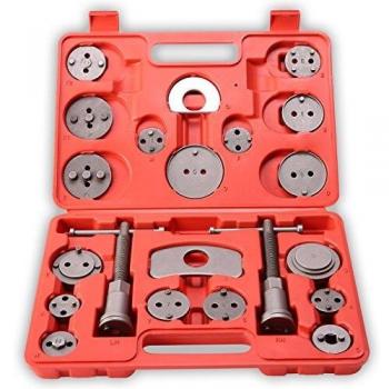 TRESKO® Reposicionador de pistones de freno 22 piezas para reposicionar el pistón de freno al cambiar los discos, las zapatas o las pastillas de freno, set de herramientas para vehículos