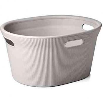 Tatay Cesto de Ropa Baobab, 35 L de Capacidad, de Polipropileno, Libre de BPA, 3 Asas, Color Blanco