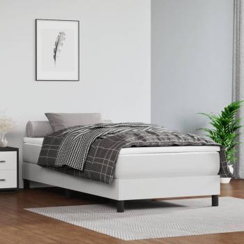 Cama sin colchón de estructura de cuero sintético blanco 100x200 cm vidaXL