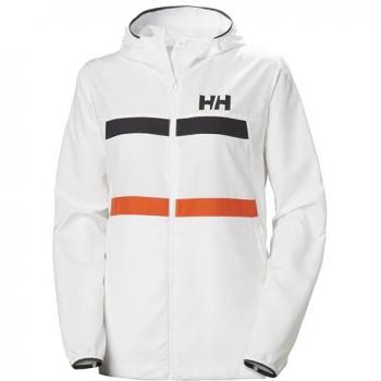 Helly Hansen Women's Salt Striped Lightweight Waterproof Windbreaker Jacket - White - M