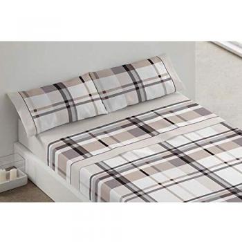 Burrito Blanco | Juego sábanas Color Beige 680 | para Cama de 105 cm