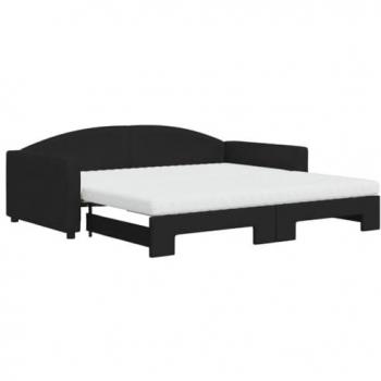Sofá cama nido con colchón tela negro 100x200 cm