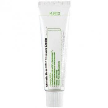 Purito Centella Unscented Recovery Cream 50ml - Crema Facial Restauradora sin Perfume con Centella Asiática y Niacinamida para Piel Sensible, Hidratante e Iluminadora