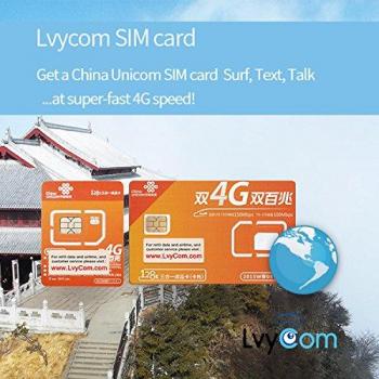 Tarjeta SIM de China de 1 GB Datos 4G LTE + 50 Minutos de Llamadas Locales o 100 Mensajes de Texto. Número Local de China, Recibir código de verificación de SMS Gratis de China