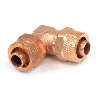 11/8mm (8x1.5mm) L Shape Hose Connector - Copper Plated