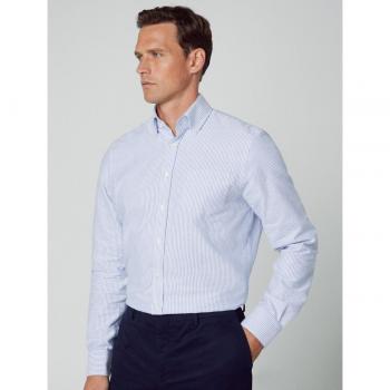Camisa Oxford de hombre classic con estampado de rayas azul Hackett