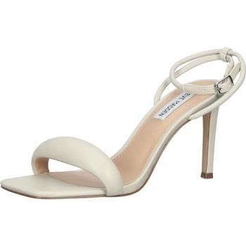 Sandalias de piel Steve Madden Entice para mujer, color beige, altura de tacón 8,5 cm, con hebilla y estilo casual