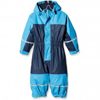 Playshoes Overall Basic mit Fleecefutter Chaqueta Impermeable, Azul