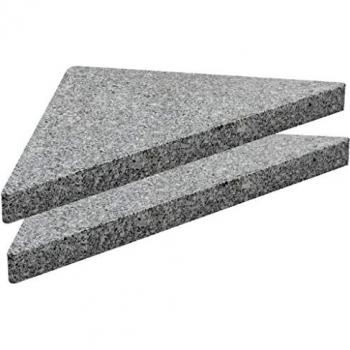 vidaXL Base de Peso de Sombrilla Granito Triangular Gris 15 kg Toldo Parasol