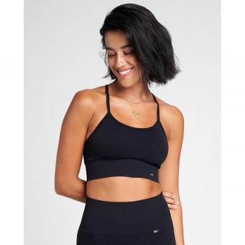 Believe Athletics - Sujetador deportivo Vinyasa Seamless Negro XS-S con copas extraíbles para mujer