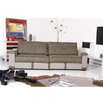 Het de anclaje 4-Plazas Sofá Hunter Africa especial de cuero verde-Beige