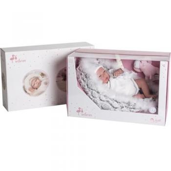Muñeco Bebé Reborn Arias 40 cm Noel con Capazo y Peluche