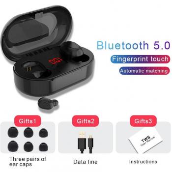 Auriculares TWS Bluetooth Inalámbricos con Micrófono, Pantalla LED, A Prueba de Agua y Cancelación de Ruido