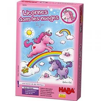 Juego de mesa Licornes en las Nubes - HABA, a partir de 3 años, carrera mágica