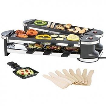 Ultratec Raclette RG1200 - Parrilla articulada Duo 4, para hasta 8 personas, 1200 W, color negro