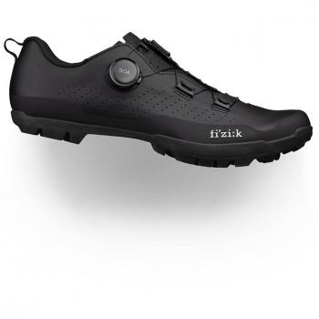 Fizik Zapatillas MTB Terra Atlas Negro - Zapatillas de montaña, color negro, diseño ergonómico, suela de goma para tracción, cierre con cordones, compatible con calas SPD