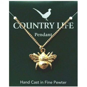 Bee Pendant Gold Plated Necklace Charm Insect Bumble Worker Gift Jewellery