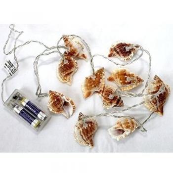 LED Luz Cadena 10verdadera Estable conchas 140cm blanca cálida, funciona con pilas B