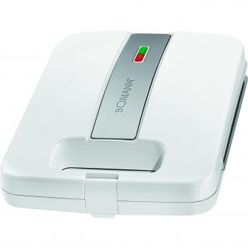 Bomann ST 1472 CB Sandwichera con 4 cavidades, Placas Antiadherente, 1200 W, Acero Inoxidable, Blanco