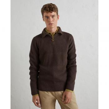 Jersey de canalé con media cremallera para hombre en lana y cashmere de Lloyd's