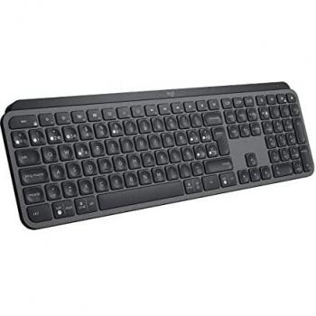 Logitech MX Keys Advanced Teclado Inalámbrico, Bluetooth, Clara Respuesta Táctil, Retroiluminación, USB-C, PC/Mac/Portátil, Windows/Linux/IOS/Android, Disposición QWERTY Español, Color Grafito