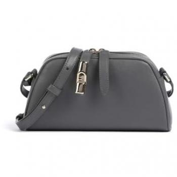 Furla Goccia Small Leather Crossbody Bag in Gray