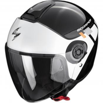 Casco Jet Scorpion Exo-City II Mall Metal Negro Blanco Plata (Tamaño XS 54-55)