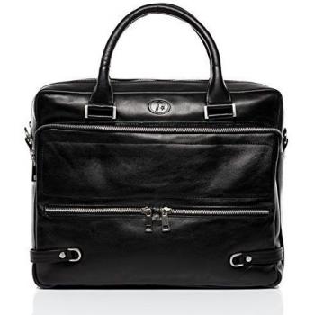 FERGÉ® Maletín para portátil Beth Bolso para Notebook 15 Bandolera para Laptop Piel Negro