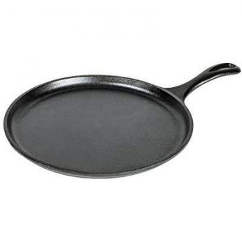 Lodge 26.67 cm / 10.5 inch Pre-Seasoned Cast Iron Round Griddle / Pancake Pan