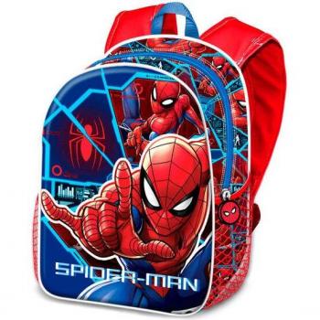 Mochila 3D Spiderman Brave Marvel Pequeña Azul 31cm - Karactermania
