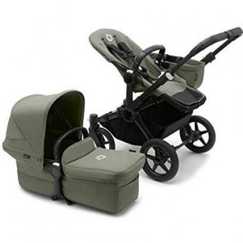 Bugaboo Donkey 5 Mono, Convertible En Carrito Doble De Lado a Lado, Diseño Mejorado, Silla Reversible, Dirección a Una Mano y Cesta Lateral, Forest Green
