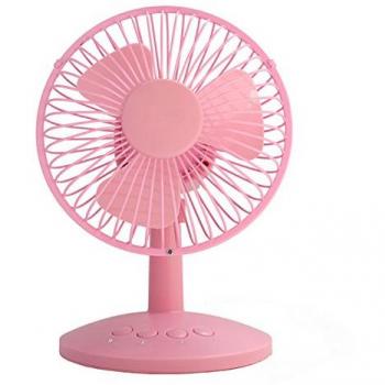APig mini ventilador metalportàtil de 3 velocidades de USB Y de pilas,ventilador giratorio USB PC de escritorio super silencio