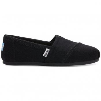 Toms Classic Black Shearling Womens Espadrilles Shoes-6